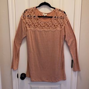 Lace Shoulder Boutique Style Top